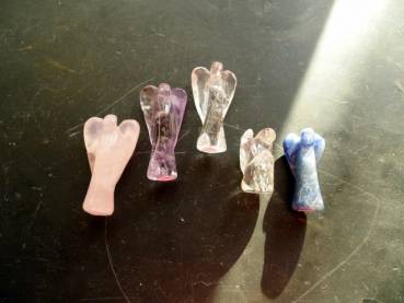 Preview: Engel, Schutzengel, Rosenquarz, Figur, Deko, rosa